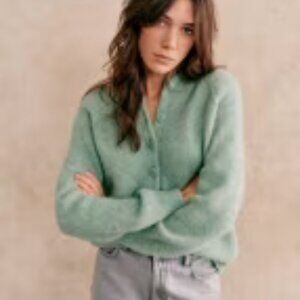 SEZANE Othello Cardigan in Celadon Blue, Size S, NWOT